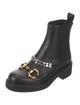 Gucci Chain-Link Accent Leather Combat Boots