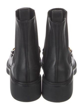 Gucci Chain-Link Accent Leather Combat Boots
