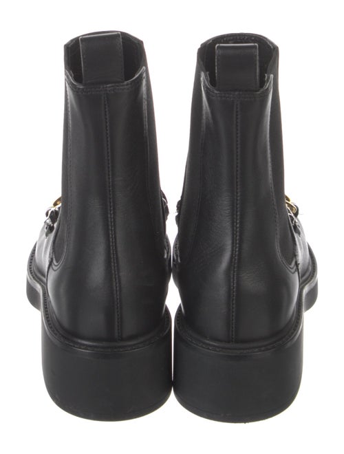 Gucci Chain-Link Accent Leather Combat Boots