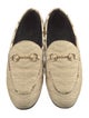 Gucci Horsebit Accent Raffia Loafers