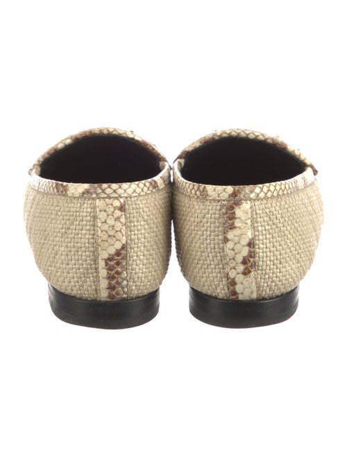 Gucci Horsebit Accent Raffia Loafers