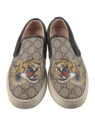 Gucci GG Supreme Leather Trim Embellishment Sneakers