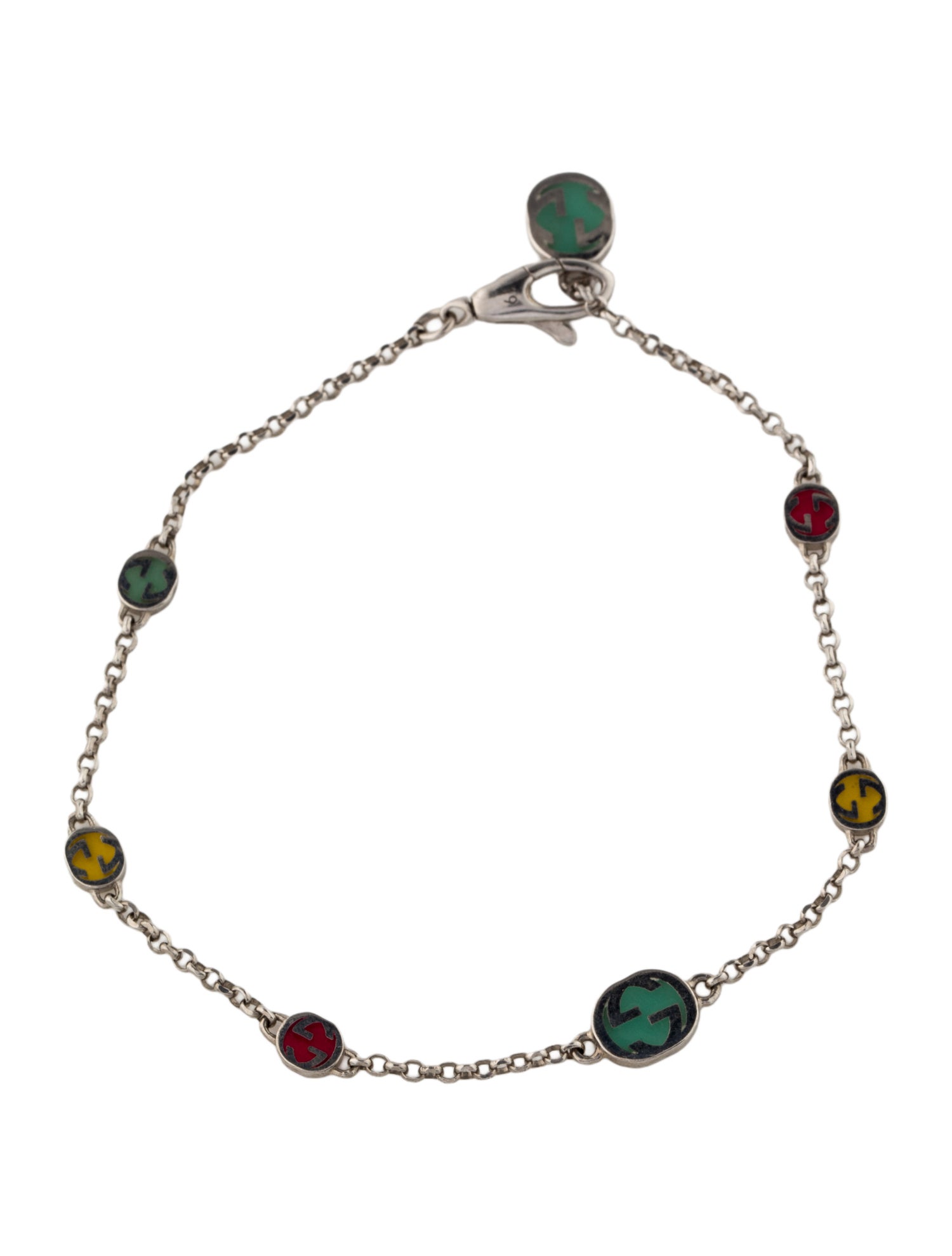 Gucci Enamel Interlocking G Station Bracelet