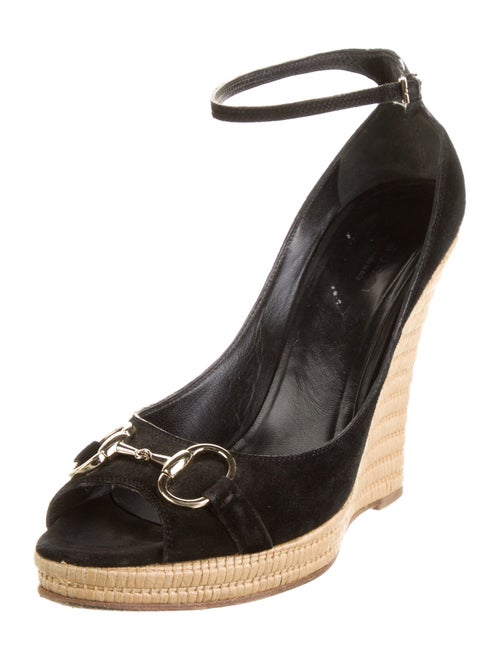 Gucci Horsebit Accent Suede Espadrilles