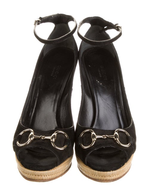 Gucci Horsebit Accent Suede Espadrilles