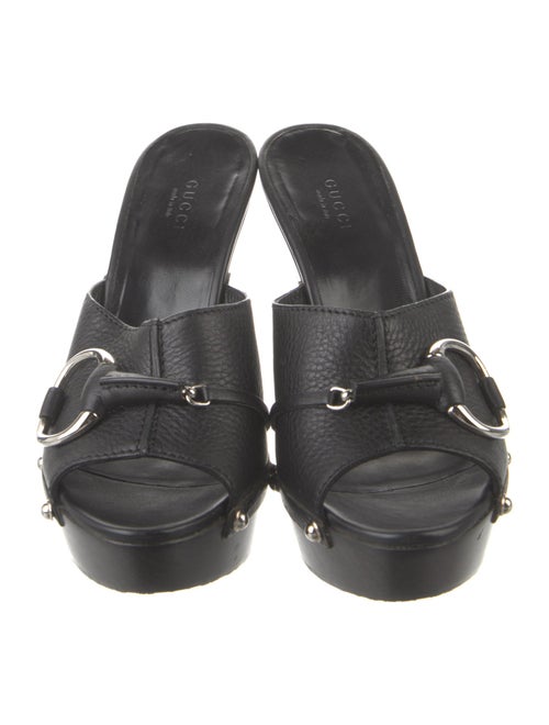 Gucci Horsebit Accent Leather Slides