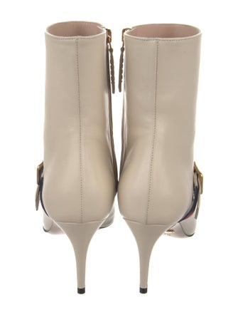 Gucci Sylvie Web Accent Leather Boots