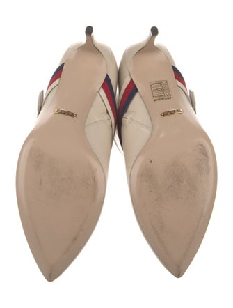 Gucci Sylvie Web Accent Leather Boots