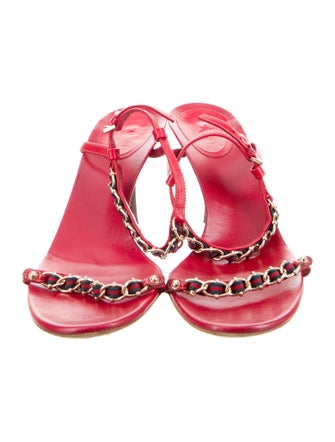 Gucci Sylvie Web Accent Leather Sandals