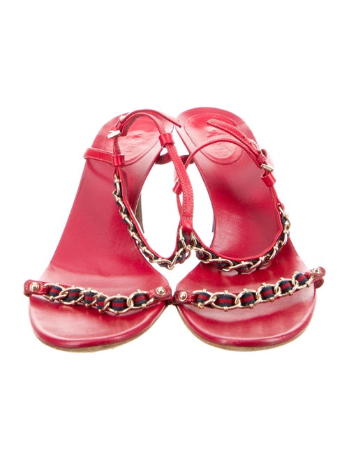 Gucci Sylvie Web Accent Leather Sandals