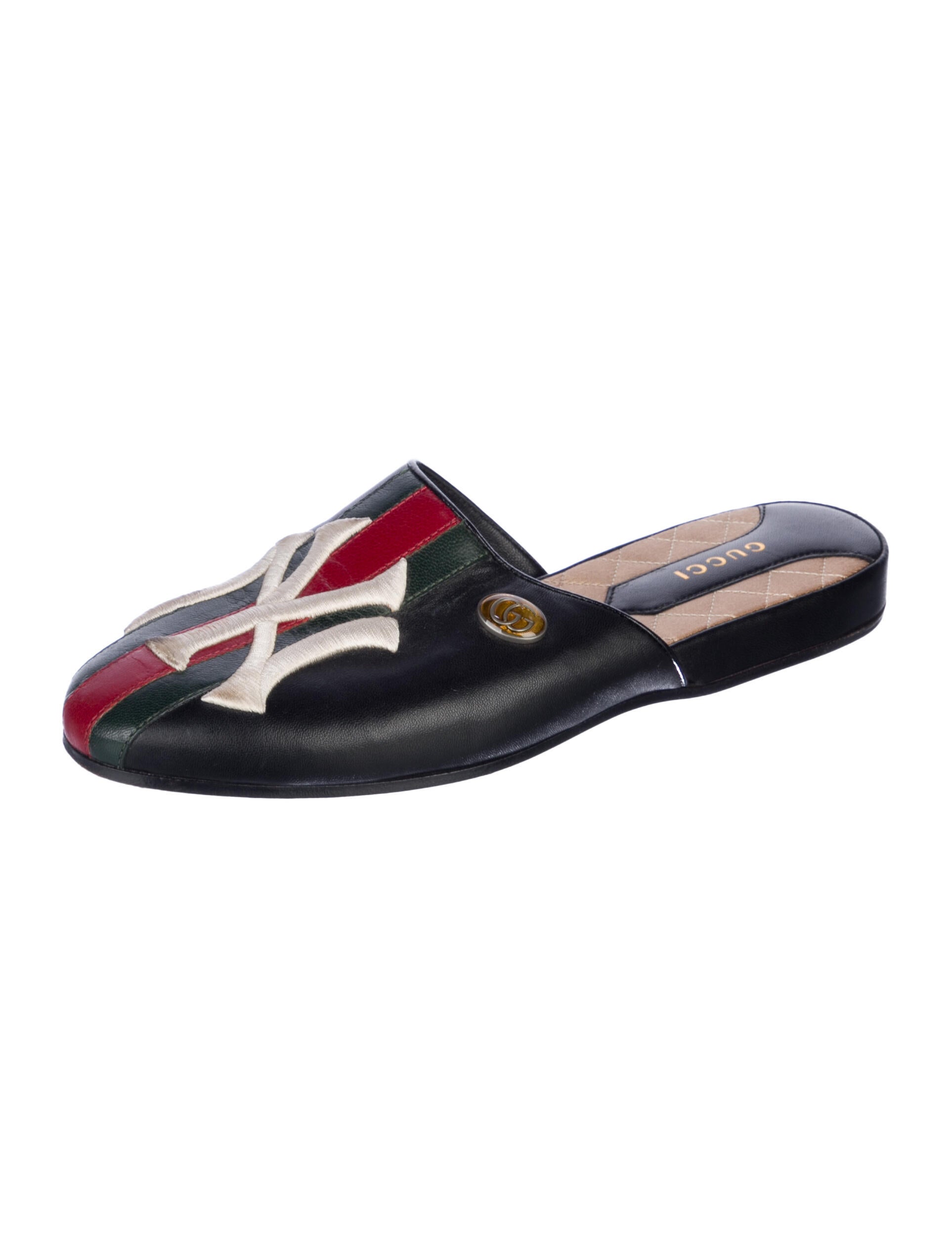 Gucci Web Accent Leather Mules