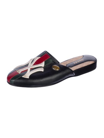 Gucci Web Accent Leather Mules