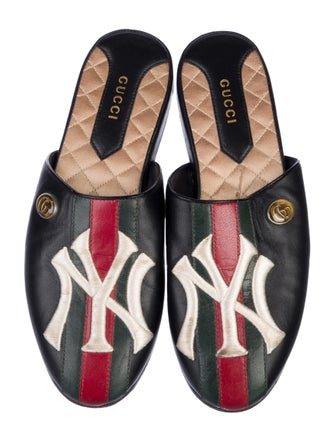 Gucci Web Accent Leather Mules