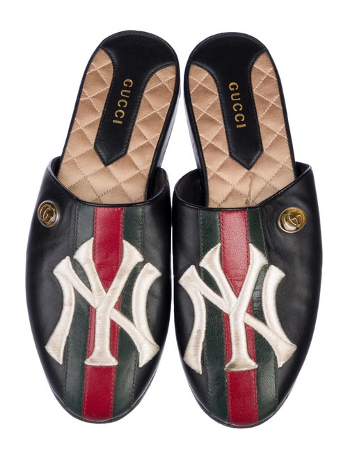 Gucci Web Accent Leather Mules