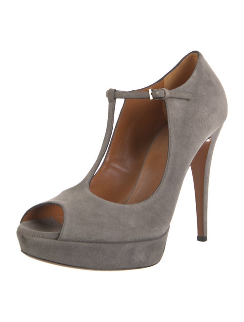 Gucci Suede T-Strap Pumps