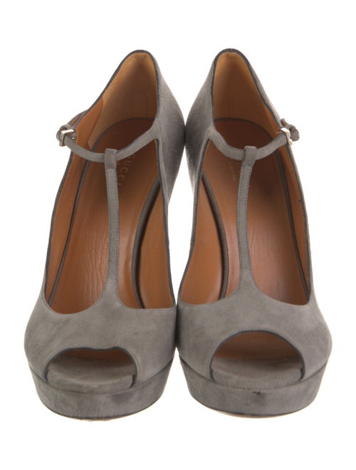 Gucci Suede T-Strap Pumps