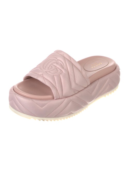 Gucci Double G Logo Leather Slides