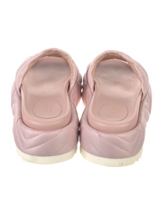 Gucci Double G Logo Leather Slides
