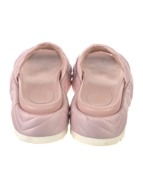 Gucci Double G Logo Leather Slides