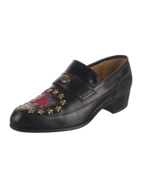 Gucci Leather Printed Dress Loafers