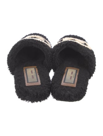 Gucci Interlocking G Logo Shearling Mules