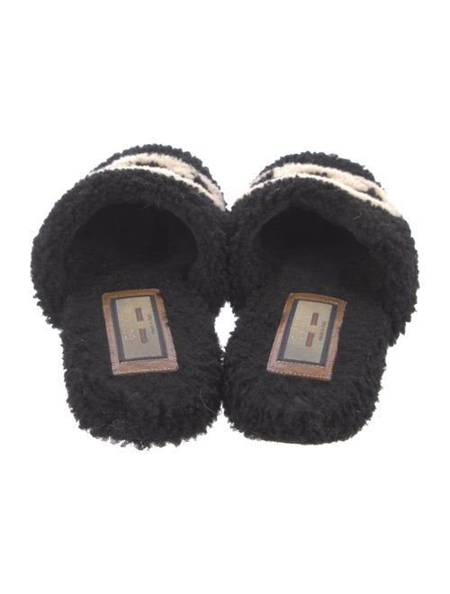 Gucci Interlocking G Logo Shearling Mules