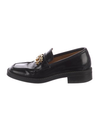 Gucci Interlocking G Logo Leather Loafers