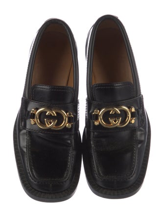Gucci Interlocking G Logo Leather Loafers