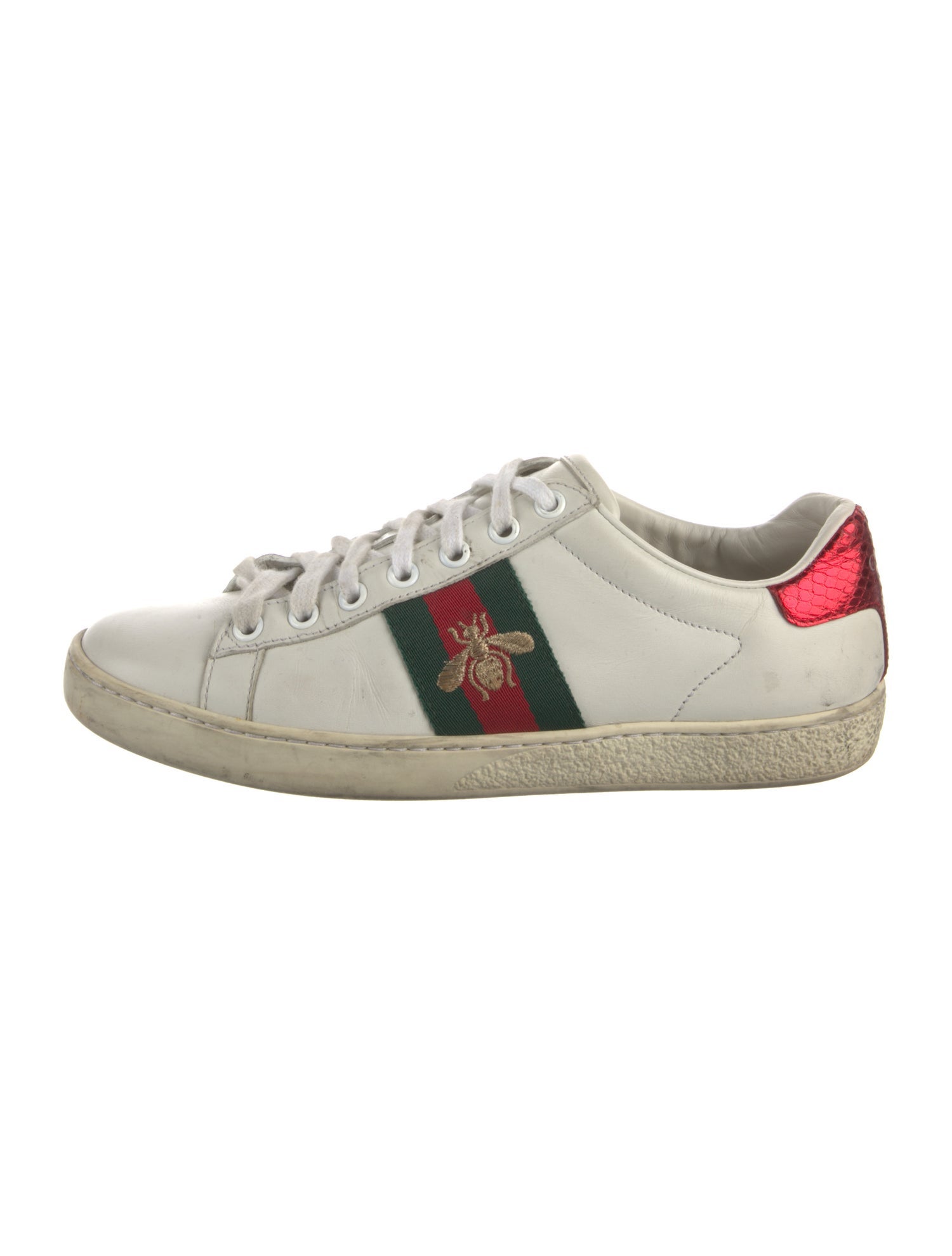 Gucci Web Accent Leather Sneakers