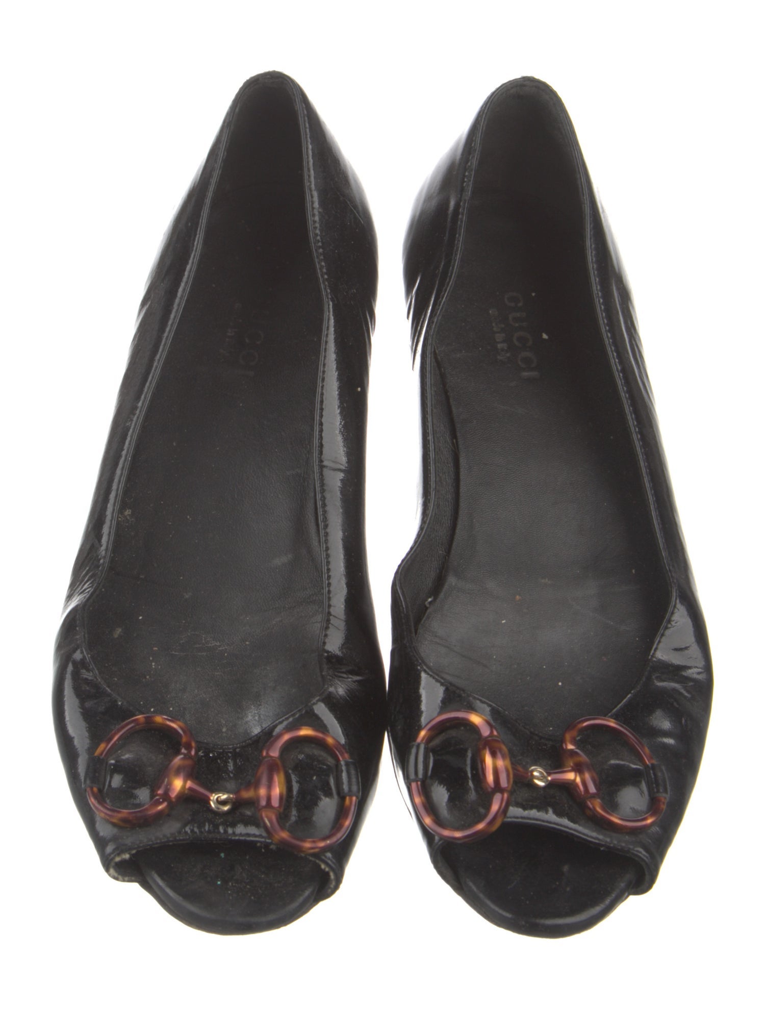Gucci Horsebit Accent Patent Leather Flats