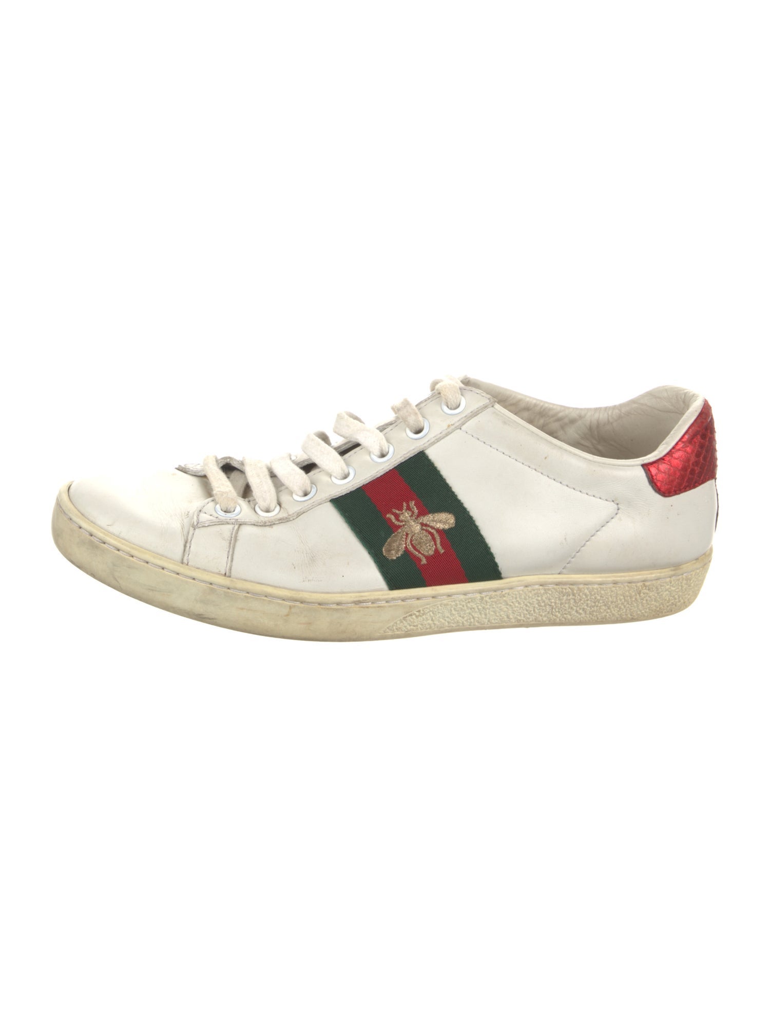 Gucci Web Accent Leather Sneakers