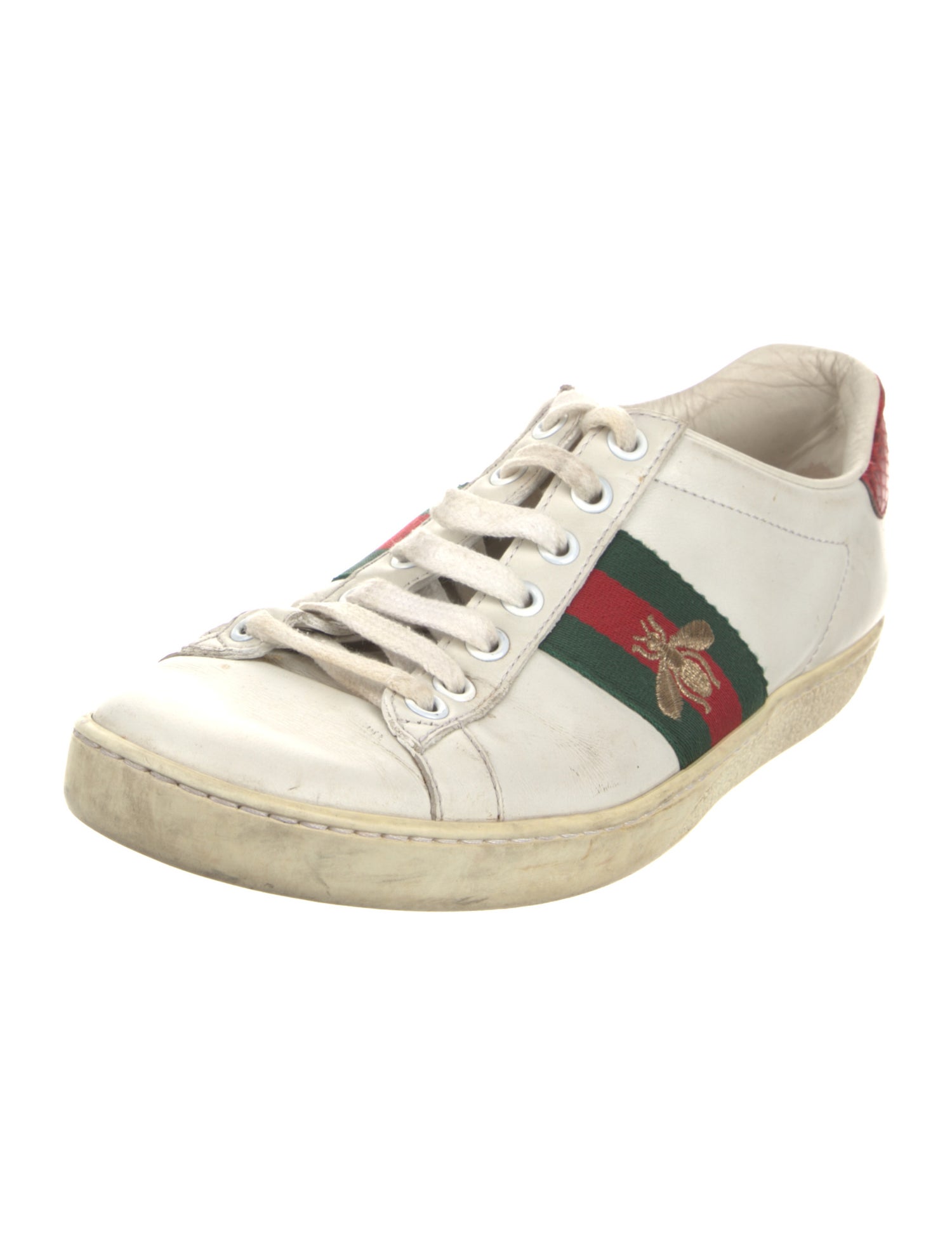 Gucci Web Accent Leather Sneakers