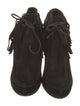 Gucci Suede Fringe Trim Accent Lace-Up Boots