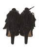 Gucci Suede Fringe Trim Accent Lace-Up Boots