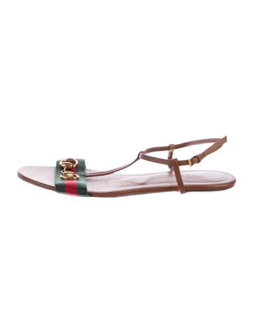 Gucci Web Web Accent T-Strap Sandals