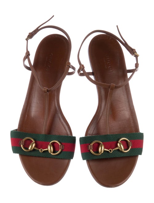 Gucci Web Web Accent T-Strap Sandals