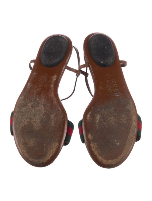 Gucci Web Web Accent T-Strap Sandals