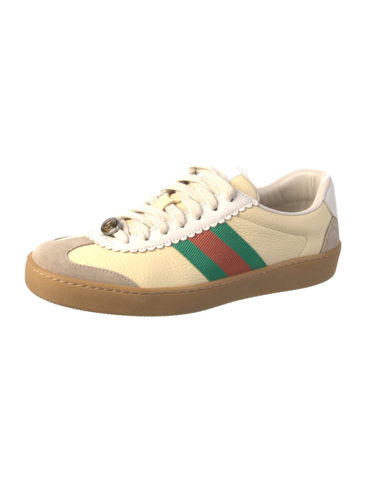 Gucci Web Accent Leather Sneakers