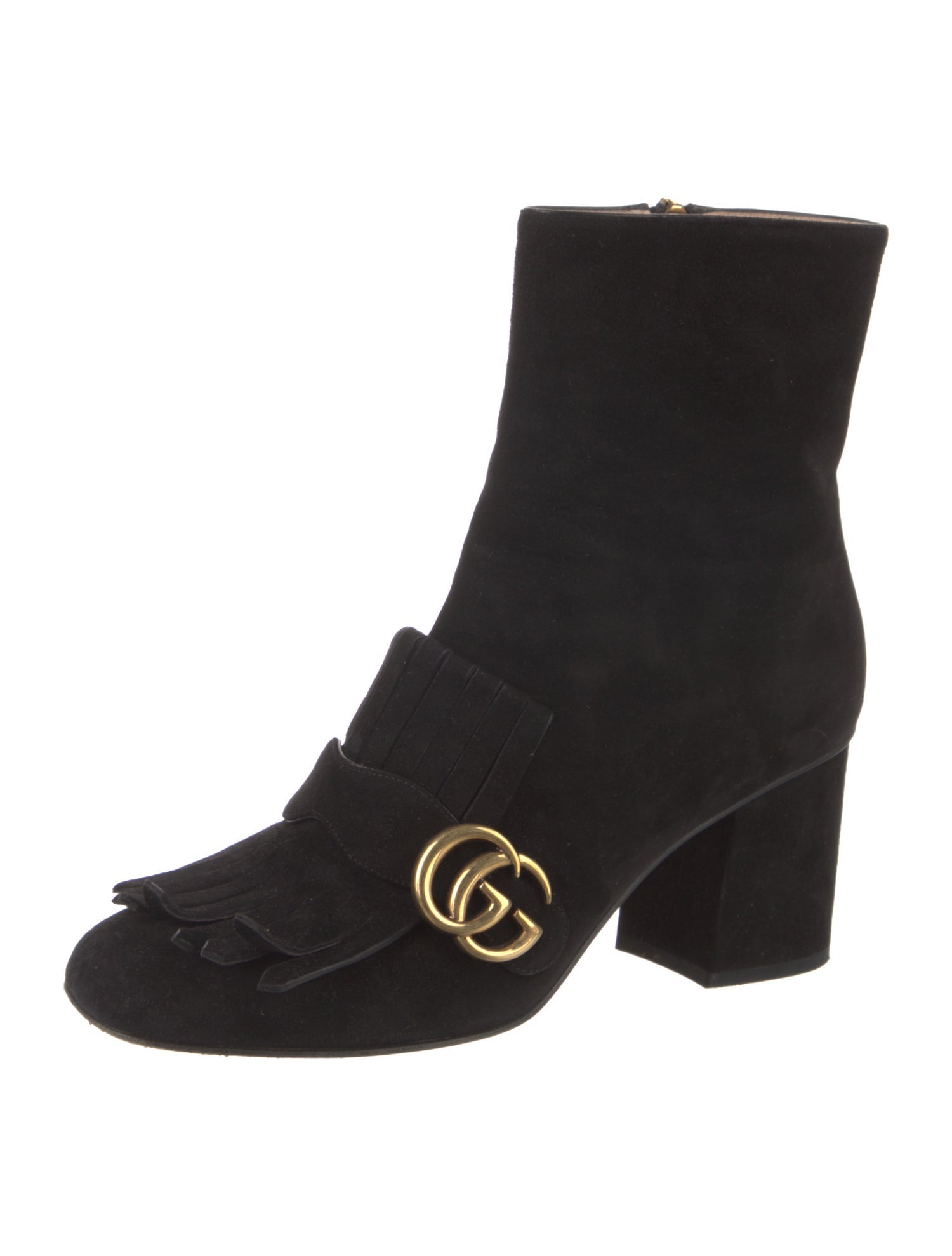 Gucci Double G Logo Suede Boots