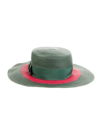 Gucci Green Pattern Paper Sunhat Size S