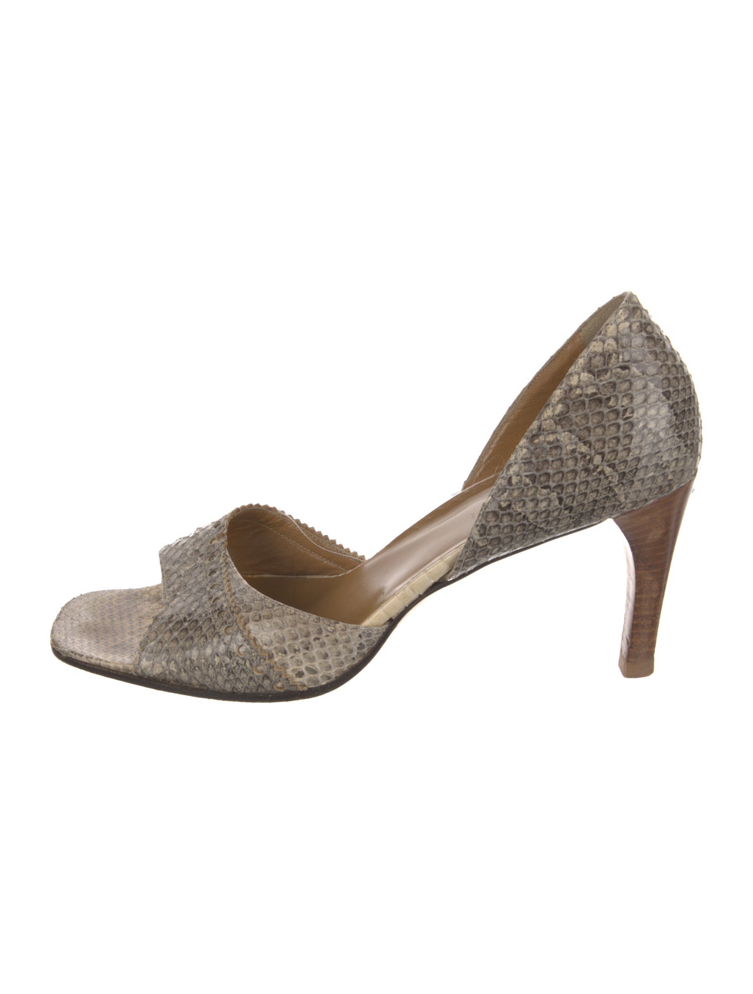 Gucci Snakeskin Animal Print D'Orsay Pumps