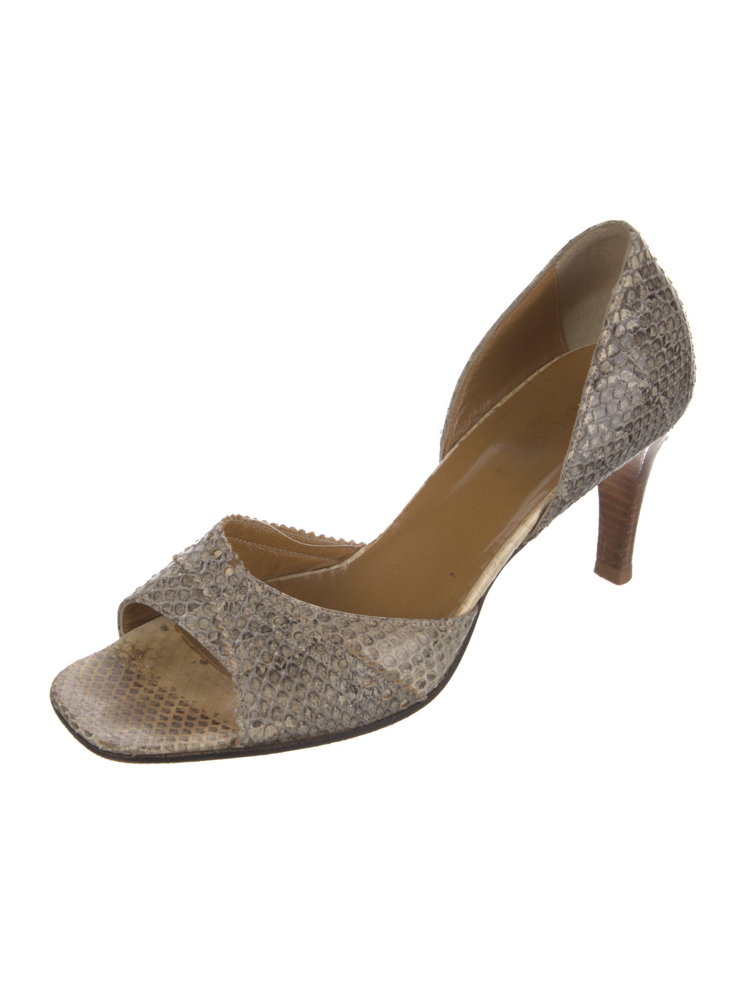 Gucci Snakeskin Animal Print D'Orsay Pumps