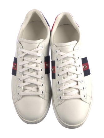 Gucci Web Accent Leather Sneakers
