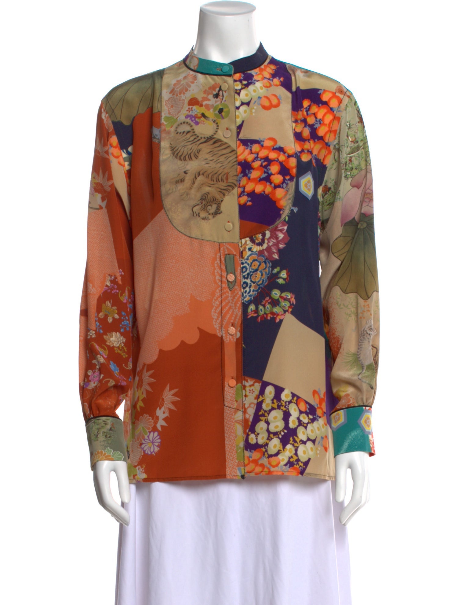 Gucci Silk Floral Print Sweatshirt