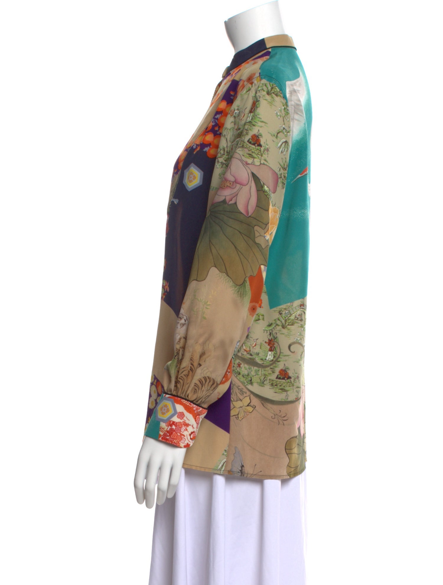 Gucci Silk Floral Print Sweatshirt