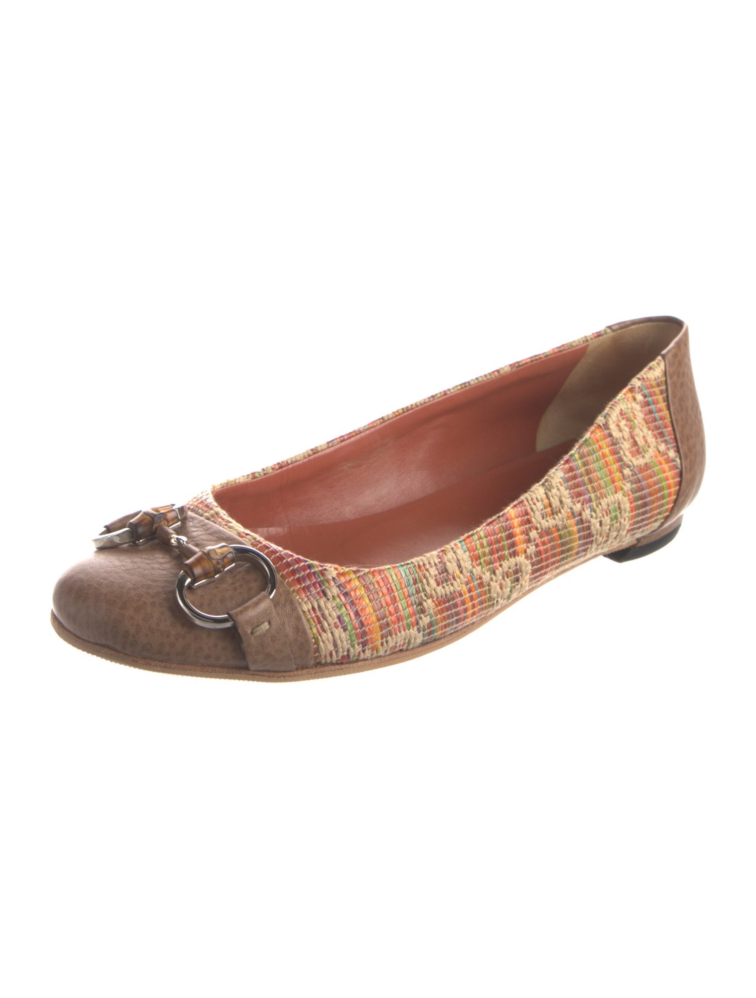 Gucci Horsebit Accent Leather Ballet Flats