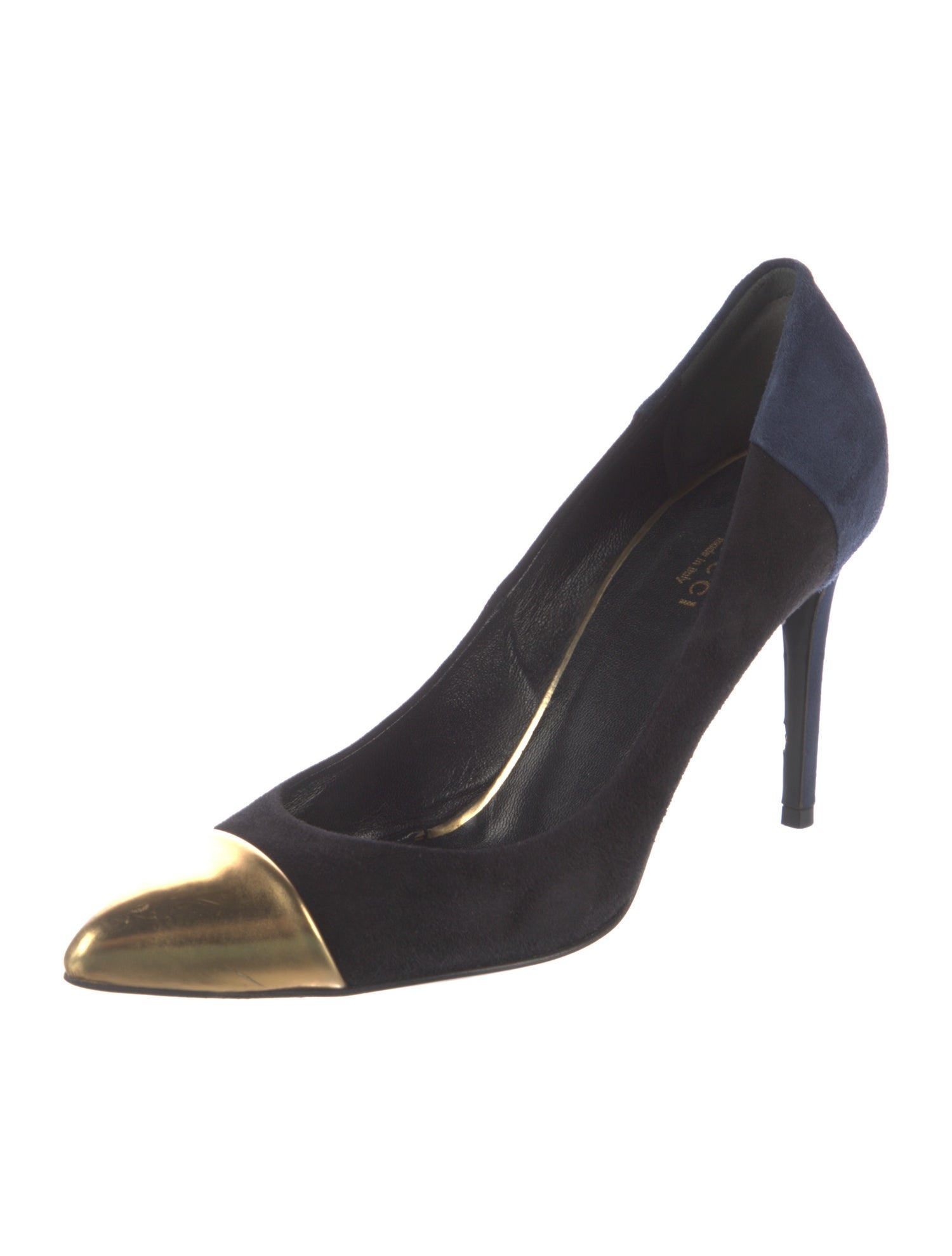 Gucci Suede Colorblock Pattern Pumps