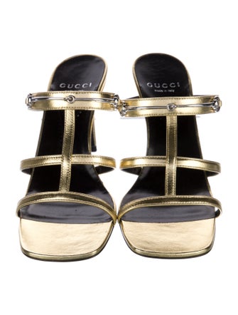 Gucci Horsebit Accent Leather Slides