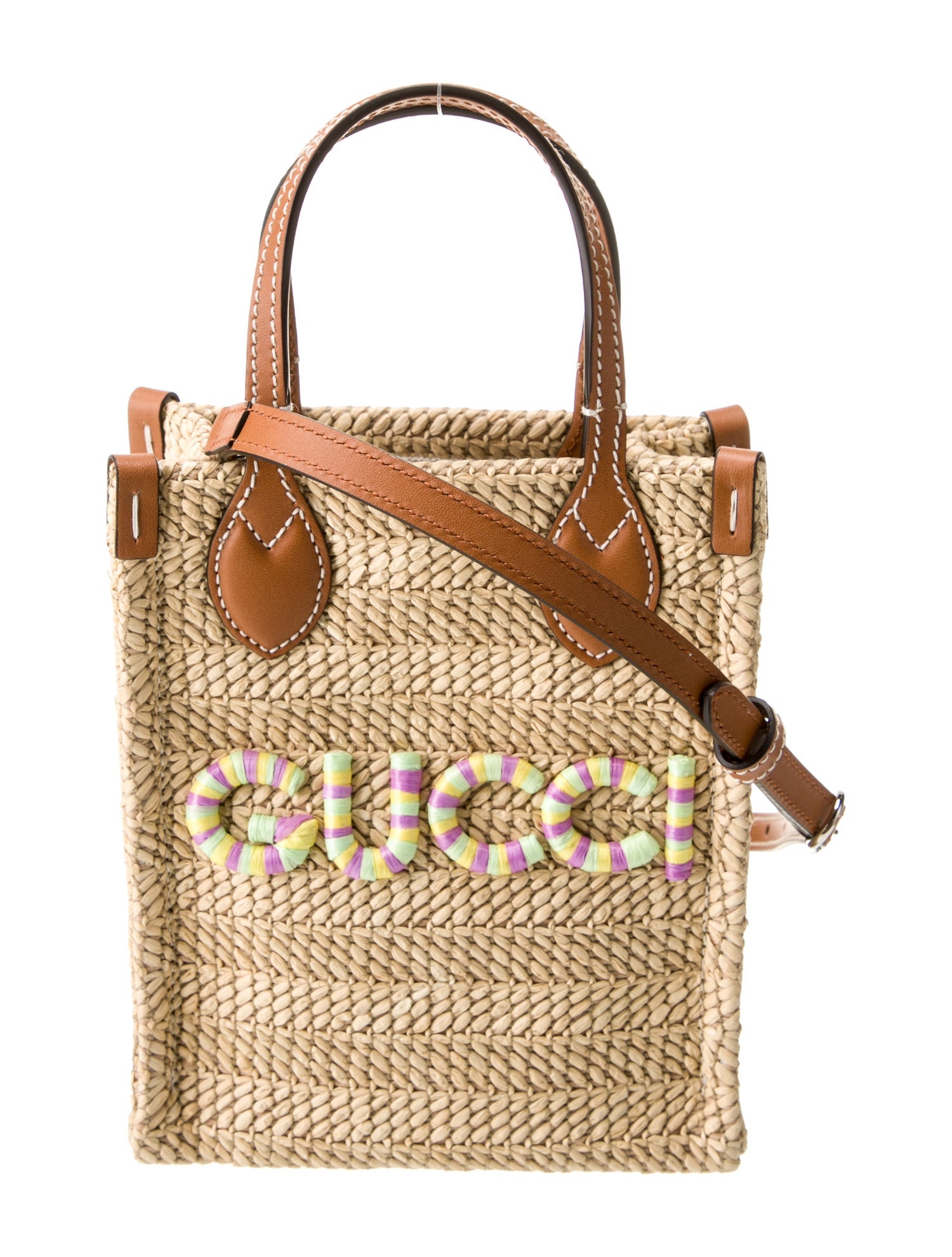 Gucci Straw Top Handle Bag Mini w/ Tags