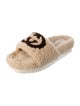 Gucci Interlocking G Logo Shearling Slides